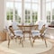 Flash Furniture Lourdes French Bistro 31.5in. Table, White and Gray PE Rattan, Glass Top w/4 Stack Chairs - Natural SDA-AD641012-80-4001-F-WHGY-NAT-GG - alternate 1